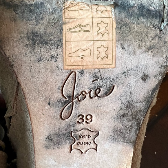 JOIE Dalton Suede Leather Stacked-Heel Bootie Cement 39 (9) Ankle Neutral Nude - Picture 12 of 15